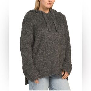 James Perse Cozy Gray Hooded Sweater